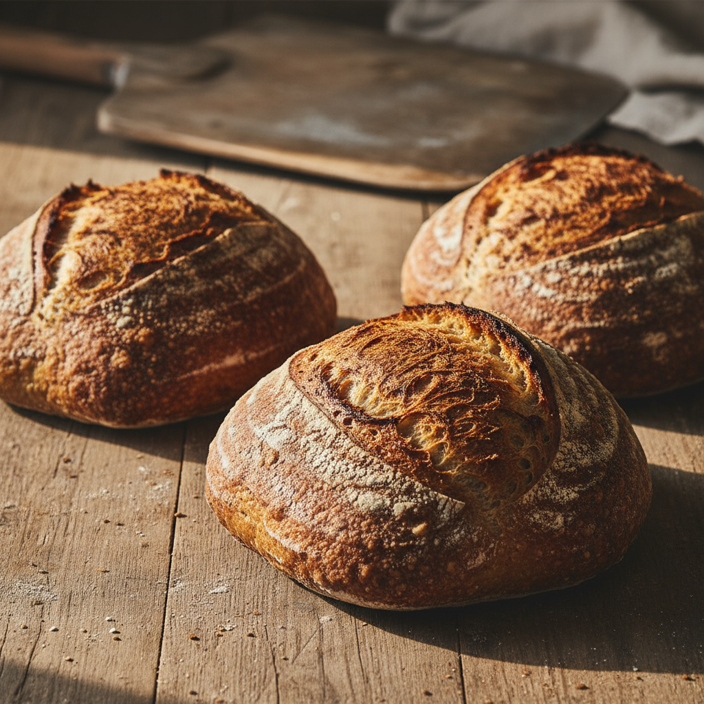 Artisan sourdough bread loaves